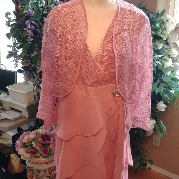DARK ROSE FORMAL 2PC JACKET & DRESS 2X - Picture 6 of 6